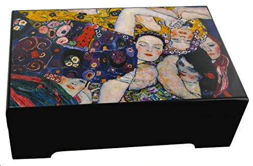 Lutèce Créations Schmuckschatulle mit Spieluhr/Spieldose/Musikdose und einem Fotodruck eines modernen Gemäldes (Die Jungfrau - 1912 - Gustav Klimt) - Liebesträume (Franz Liszt)