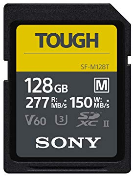 Sony SF-M128T TOUGH 128GB SDXC Speicherkarte UHS-II, V60, Class 10, bis zu 277MB/s Lesen, 150MB/s Schreiben – extrem robust, IP68, stoß- & wasserfest