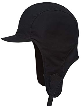 Sterkowski Shelter Kappe || 100% Gewachste Baumwolle Bombermütze für Herren und Damen || Fahrrad Mütze Cabriolet Mütze Jagdhut Herren Trappermütze Männer Wintermütze Flieger 56-57 cm Schwarz