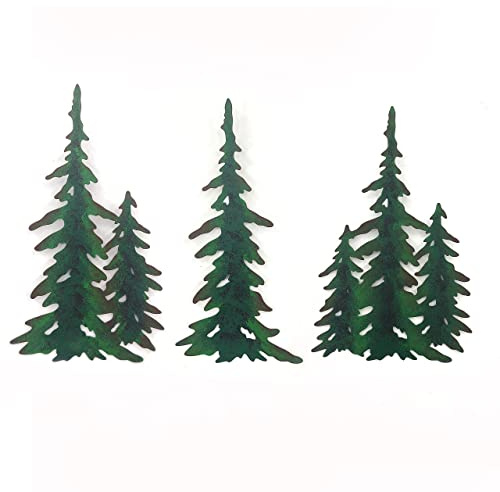J-Fly Pine Decoration Pine Metal Wall Art Outdoor Metal Wall Art Tree Wall Art Valentine Home Metal Art For Living Room Bedroom Bathroom Kitchen Porch Valentine Wall Decor 11 Inch