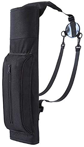 Bogenschießen Bogen Köcher - traditionelles Bogenschießen Schulter zurück Köcher - Bow Arrow Halter Jagd Ziel Pfeil Köcher Pfeilpackung Für Schießen Ziel-Praxis,Schwarz