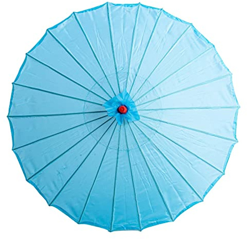 THY COLLECTIBLES 33 Japanese Chinese Umbrella Parasol for Wedding Parties, Photography, Costumes, Cosplay, Decoration and Other Events - Solid Color (Light Blue)