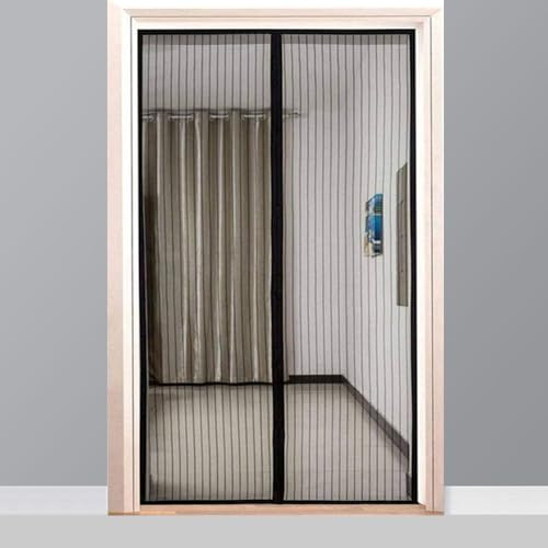 fliegengitter balkontür ohne Bohren 70x210cm Schwarz mit Magnet insektenschutz tesa fliegengitter tür vorhang fliegenvorhang Türvorhang fliegenschutz moskitonetz für tür Terrassentür Balkontür