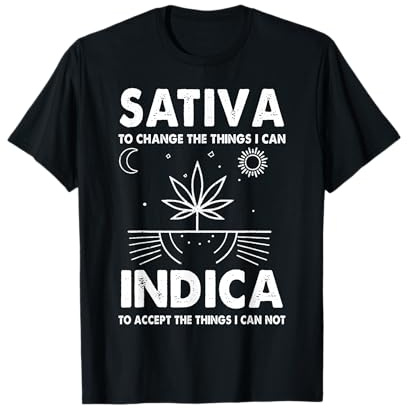 Indica Sativa Meme Funny Weed 420 Cannabis Kleidung Stoner T-Shirt