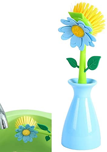 Haowul Flower Shape Cleaning Brush Removable Handle Brush Kitchen Bathroom Brush Bowl Dish Pot Cleaning Brush