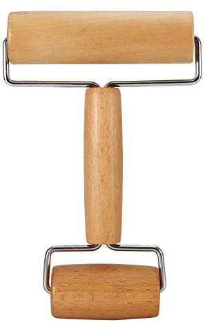 Mattarello Rullo, Mattarelli Rulli Rotella In Legno per Pizza Pasta Torta Rivestimento Antiaderente Accessori di Cottura Perfetti Fondente Torte e Frolla Pasticceria con Manici Panetteria Domestica