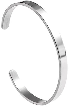Bungsa Armreifen Basic 6 mm aus 316L Edelstahl Damen (silber)