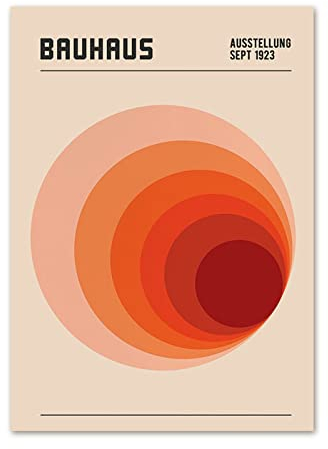LVTFCO Bauhaus Poster Geometrische Runde Ausstellung Wandkunst Bauhaus Drucke Bauhaus Malerei Leinwand Für Zuhause Wandkunst Dekor Bild 50x70cmx1 Kein Rahmen