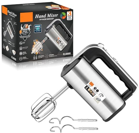 Mélangeur À Main Mélangeur Électrique À Main 5 Vitesses 650W Mélangeur À Main Mélangeurs À Main Mélangeur Électrique Pour Cuisine Batteur À Œufs Électrique Batteur À Œufs Électrique Fouet Mélangeur À