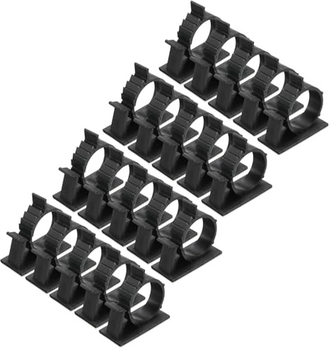 QUARKZMAN 75 Stück Kabelclips, 22-25mm Durchmesser Selbstklebende Nylon Kabelhalter, Verstellbare Kabelmanagement-Organizer-Klemme für PC Schreibtisch Büro, Schwarz