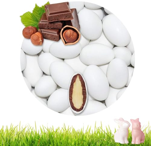 EinsSein 0,5kg Schokoladeneier Osterei Schoko Nougat weiss |Schokoladeneier für Kinder Erwachsene | Schokoei Ei für Ostern | Leckere Ostersüßigkeiten Süßigkeiten für die Osterhasen Suche