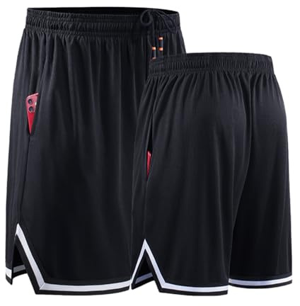 Oanviso Shorts Basketball Herren Kurze Hose Elastische Trainingsshorts Basketball Sports Shorts Sommer Mesh Shorts Classic Casual Laufshorts Taschen Jogging Shorts Netzgewebe Atmungsaktiv