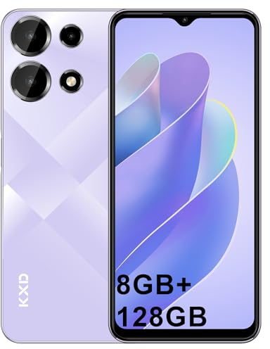 KXD A10 Téléphone Portable 8Go+128Go/ TF 256Go, Octa Core, Écran 6.6 HD+, 13MP+8MP, 4500mAh, Android 13 Smartphone Pas Cher Dual SIM 4G, Fingerprint/Face ID/GPS/WiFi 5G/2Ans Garantie-Violet