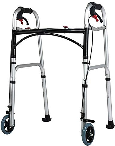 Andador Con Ruedas De Altura Ajustable, Andador Plegable Con Ruedas Y Frenos, Andador Vertical Ligero Para Exteriores, Para Mujeres Mayores