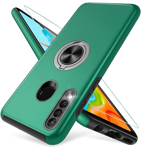 Pilaru Kompatibel mit Huawei P30 Lite Hülle, Eingebetteter 360° Drehbarer Ständer Schutzhülle Starke Stoßfestigkeit Handyhülle Huawei P30 Lite Hülle-Grün