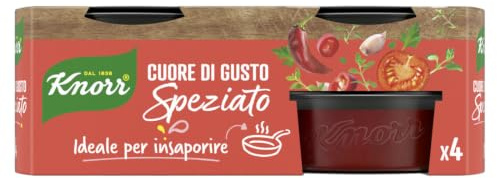 Knorr Cuore di Gusto Speziato, Pronto da Sciogliere in Padella con Ingredienti da Agricoltura Sostenibile, Vegano, Senza Glutine, Senza Conservanti, 4 Vaschette da 28g