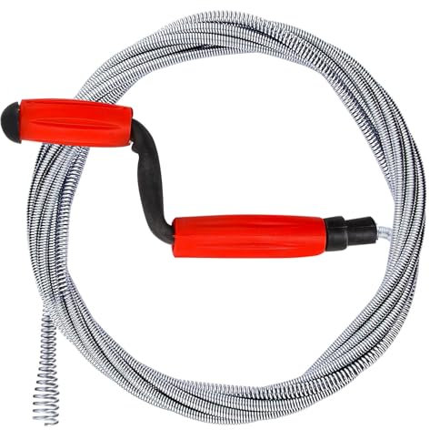 ACTOYS Stura Lavandini e Scarichi, 5m x 9 mm Sonda Sturatubi Professionale con Manovella, Molla Sturatubi e Sturalavandini, Coclea di Drenaggio per Lavandini Di Doccia, Bagno e Cucina