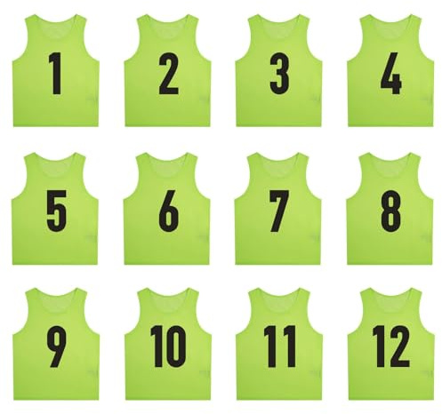 12er Set Fußball Trainingsweste für Erwachsene und Jugendliche,atmungsaktiv TrainingsleibchenMesh Markierungshemden Multifarbige Trainingswesten,Wende-Trainingsweste für Sport,Fussball(S、M、L、XL）