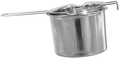 OKUMEYR Olla Doble para Derretir Acero Inoxidable Cazo Ergonómico para Mantequilla Queso y Chocolate Resistente La Oxidación para Repostería y Cocina con Asas Largas y Diseño Integrado