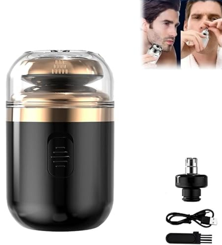 Kapselrasierer, tragbarer Mini-Rasierer, elektrischer Rasierer für Herren, 2-in-1-Mini-Kapselrasierer, wiederaufladbar, wasserdicht, elektrischer Rasierer, für Herren, nass und trocken, IPX7