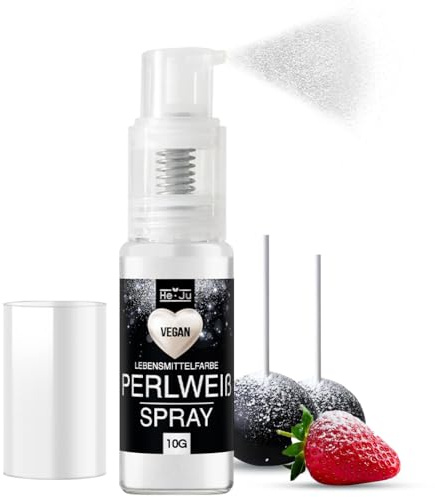 He-Ju Essbares Glitzer Spray Weiß 10g, Perlweiß, vegan