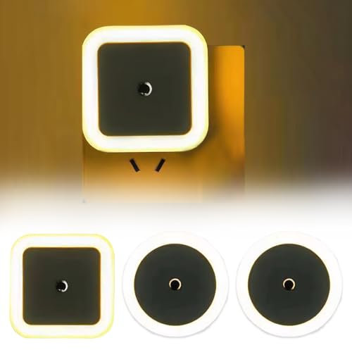 Night Light Plug in Wall,3 Pcs Night light with Light Sensors,Auto On/Off Motion Activation Nightlight,Plug in Night Light Kids for Children's Room,Saving 0.4W LED for Stairs Corridors Closet Lighting