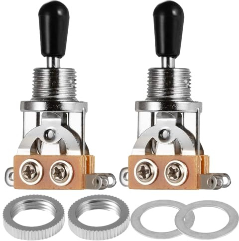 Gebildet 2 Piezas de Interruptor de Palanca de 3 vías para Guitarra Eléctrica con Perilla de Punta de latón
