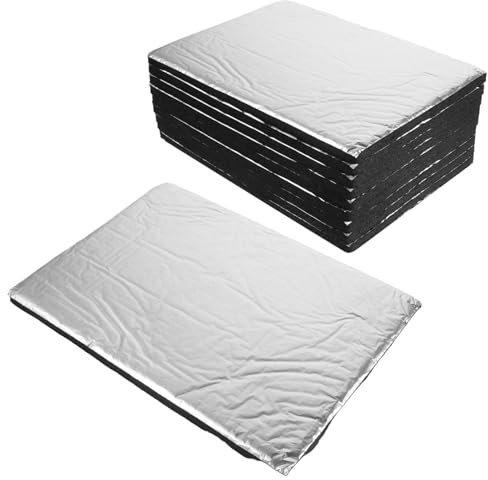 CHICAMPERA 10 Coussinets D’isolation Phonique pour Voiture, Tapis Isolant pour Moteur et Portières, du Bruit, Installation Facile, Lot de 10