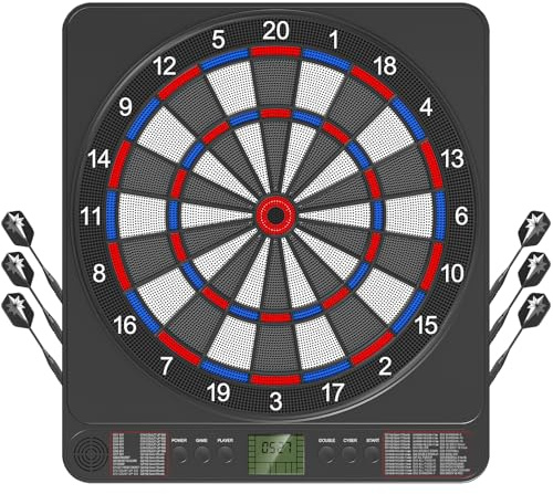 Elektronische Dartscheibe I E-Dartboard für Erwachsene I 12 Dartpfeilen & Ersatzspitzen I Geeignet für Partys und Spieleabende