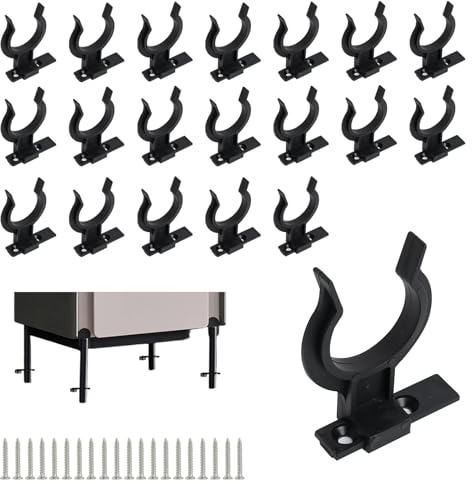 pawpoem 20PCS Küchen Sockelleisten Clips, Sockelblendenhalter Kunststoff, Küchensockel Befestigung für 32–36 mm Füße, Sockelblende Küche Montage, Sockelleisten Halter Küche für Möbel und Badschränke
