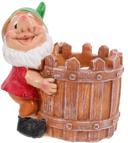 SUPVOX Pot de Fleurs Original Résine avec Statue de Nain de Jardin Pot Succulent Compact et pour Décoration Balcon et Jardin Extérieur