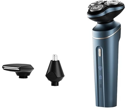 JXpxbao All-in-One 3-in-1 Multigroomer, Haarschneidemaschine Für Gesicht Und Kopf, Barttrimmer, Nasenhaartrimmer, Haarschneider, 60 Min Arbeitszeit, Wasserdicht (Blau)
