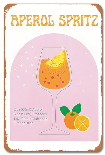 Bar Sign, Vintage Cocktail Metal Signs, Retro Plaque Poster Bar Signs for Home Bar Outdoor Garden Tiki Bar Restaurant, 8 x 12inch