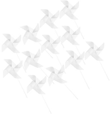 Gogogmee Molinillos De Viento De Papel para Pintar 24 Unidades para Niños, Juguetes Educativos DIY, Blancos, Manualidades Infantiles para Jardín y Actividades Al Aire Libre