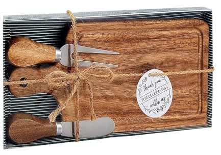 Yaztauho Charcuterie Brett,Snackbrett | Quadratisches Holzbrett Mit Besteck Und Dankeskarte Für Hauswarming Hochzeit Küche Gäste Geburtstag Wohnung