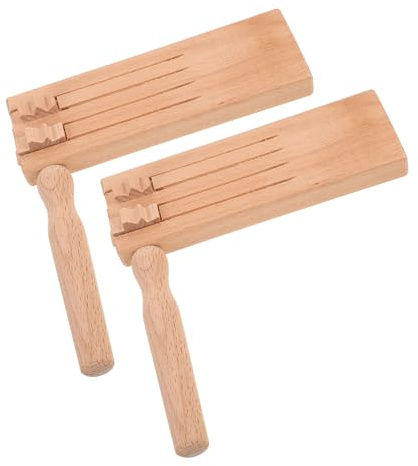 TOYANDONA 2 Pièces Crécelle Bois Traditionnelle Tournante Instrument Sonore pour Garçon Fille Fête Événements et Développement Musical