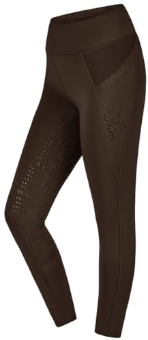 Equinate Damen Reitleggings Cleo - Bequeme Reithose mit Vollbesatz Grip Handytasche und Ziptasche - atmungsaktiv elastisch rutschfest