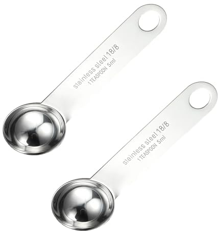 2 Pcs Tablespoon Measuring Spoons | 5ml Teaspoon & Tablespoon- Stainless Steel Measuring Spoons Set | Metal Measure Scoop for Accurate Kitchen Cooking and Baking