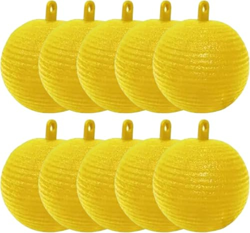 10 Pack Yellow Sticky Traps for Plants – 3 Inch Hanging Sticky Trap Balls for Indoor & Outdoor Use, Sticky Insect Traps for Houseplants, Garden Greenhouse