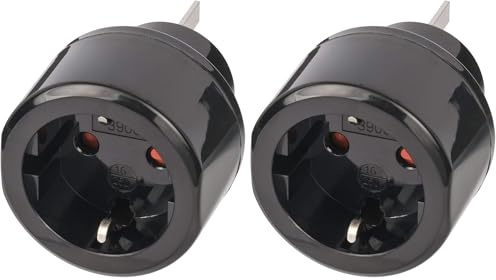Brennenstuhl Reisestecker/Reiseadapter (Reise-Steckdosenadapter zum Anschluss elektrischer Geräte mit Schutzkontakt Stecksystem in Ländern mit australischem/chinesischem Stecksystem) schwarz