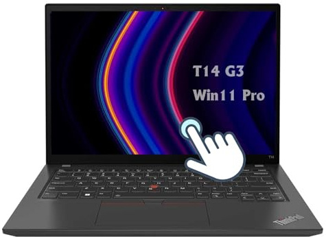 Lenovo Thinkpad T14 Gen 3 Touchscreen Business Laptop, 14 Inch FHD (1920 x 1080), Intel Core i5-1235U, 16GB RAM, 512GB SSD, US QWERTY Keyboard, Windows 11 Pro (Refurbished)