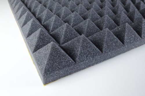 Eurokustik Pyramidenschaumstoff PU Piramide 50 selbstklebend - Anthrazit 1000x500x50mm 0,5mq