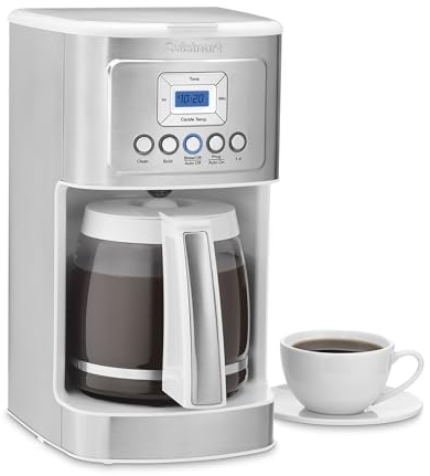 Cuisinart DCC-3200W - Macchina da caffè programmabile da 14 tazze, in acciaio inox, bianco, bianco
