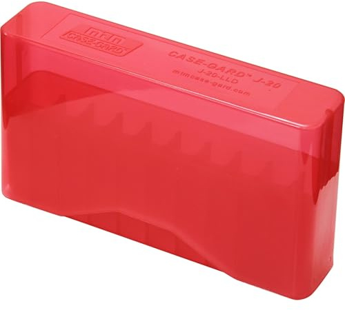 MTM J20-LLD Boîte à Munitions Rouge Transparent Boite de Rangement pour 20 Cartouches