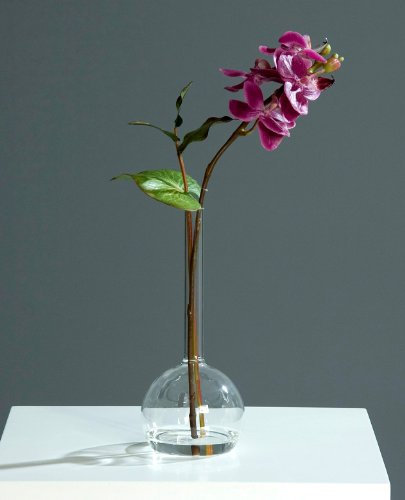 Orchidea phalaenopsis in vaso di vetro Fiore Artificiale Pianta Artificiale Viola ca. 40 cm