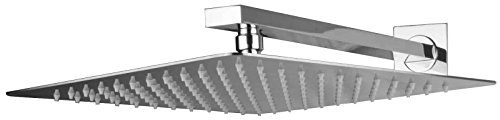 PaulGurkes Duschkopf eckig 40 cm mit Wandarm Set Brausekopf Regendusche