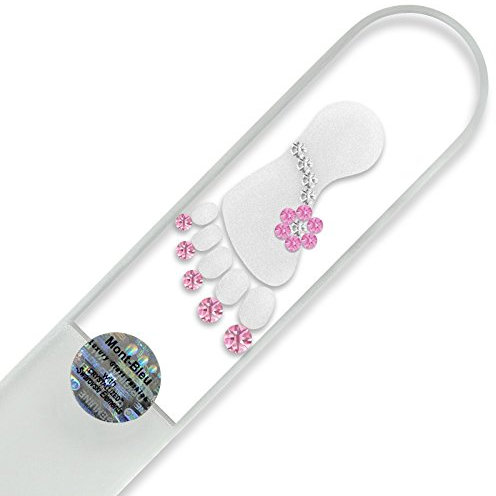 Groß-Glasnagelfeile von Hand dekoriert mit Swarovski Elements, geliefert in einer Hülle aus schwarzem Samt - Echtem gehärteten Glas aus Tschechien