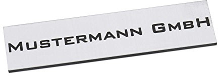 Kunststoff Klingelschild (incl individueller Lasergravur) (60 x 15 x 1,6 mm, Schild silber, Schrift schwarz)