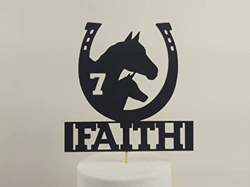 Personalised Horse Shoe Card Cake Topper, Birthday, Celebration, Horses, Handmade