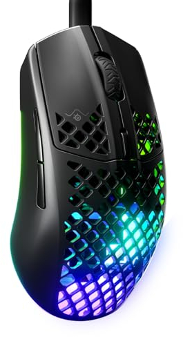 SteelSeries Aerox 3 - Holey RGB Gaming Mouse - Ultra-lightweight Water Resistant Design - 8,500 DPI TrueMove Core Optical Sensor - Onyx
